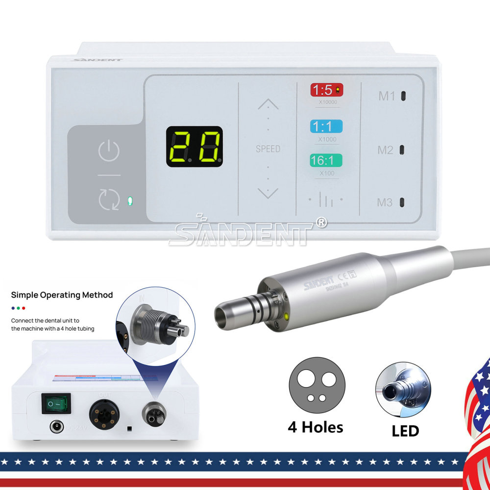 DTA Dental Brushless Electric LED Micro Motor Internal Spray E-type fit 1:5 1:1 handpiece