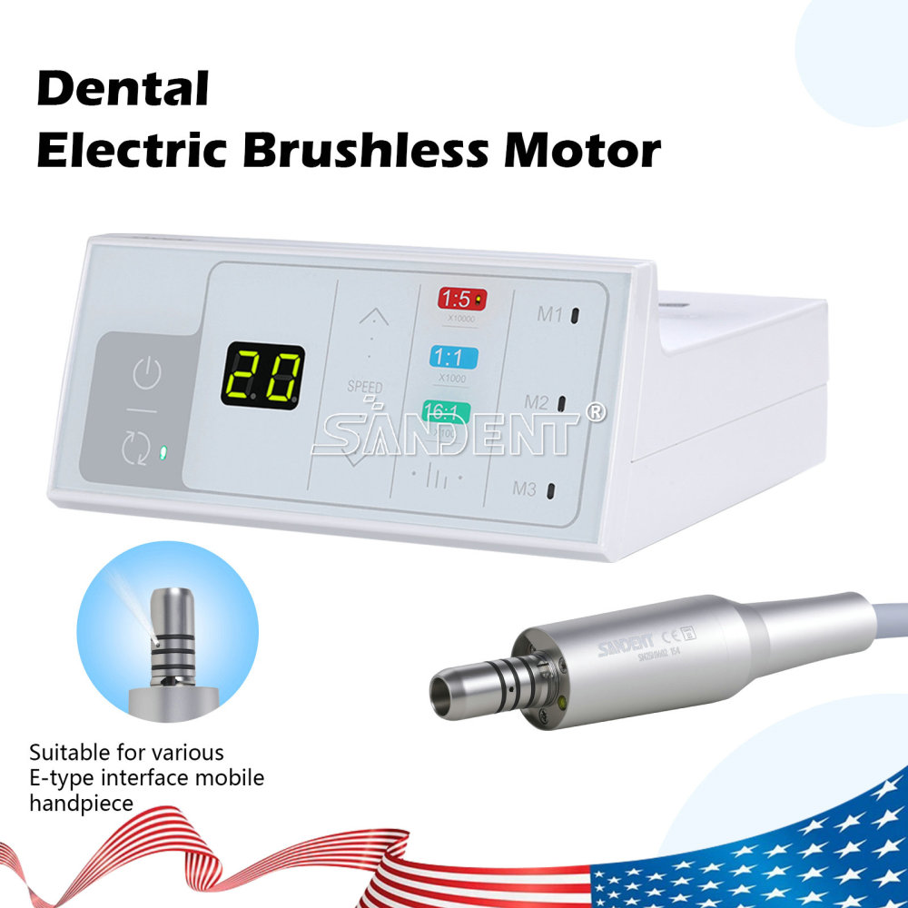 DTA Dental Brushless Electric LED Micro Motor Internal Spray E-type fit 1:5 1:1 handpiece