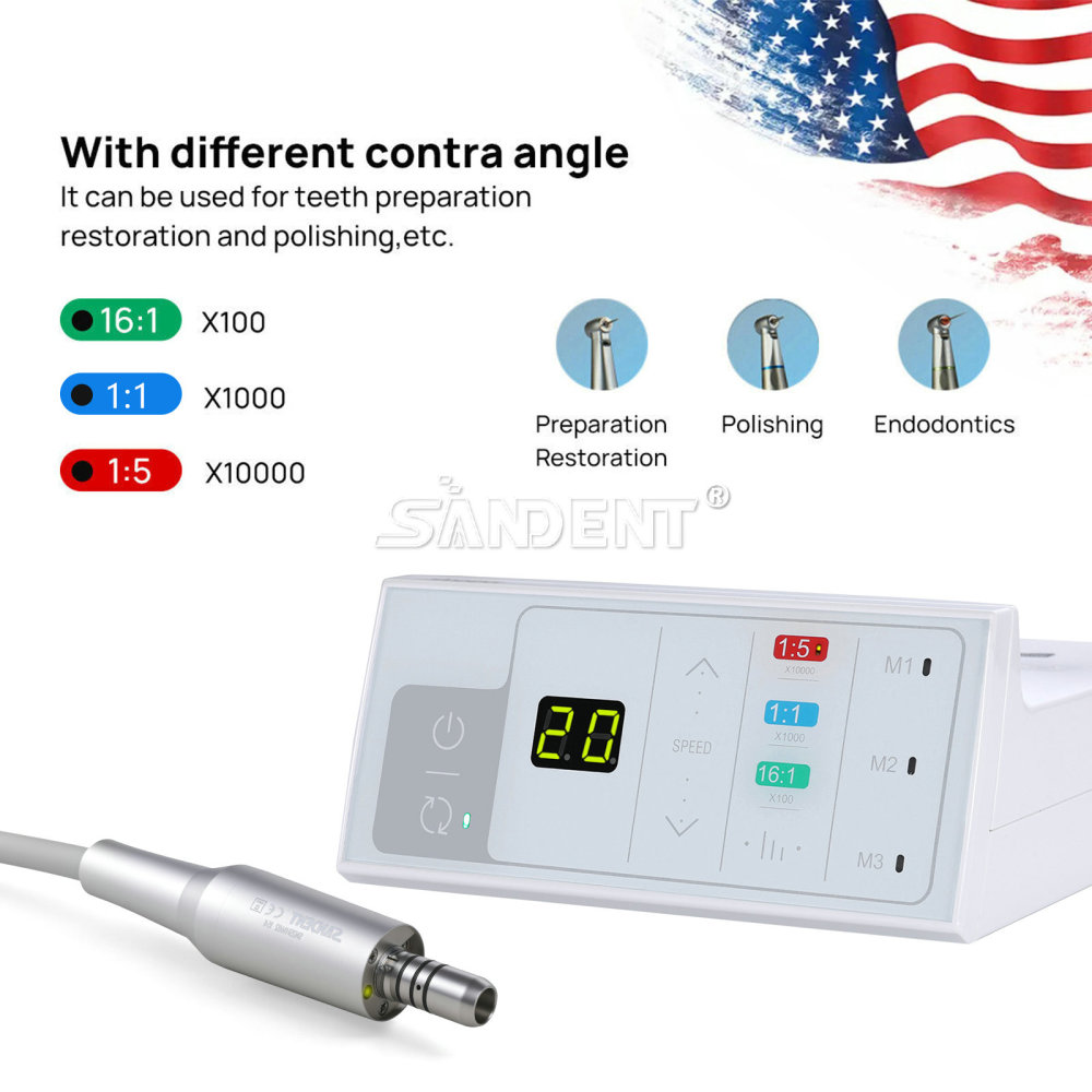 DTA Dental Brushless Electric LED Micro Motor Internal Spray E-type fit 1:5 1:1 handpiece