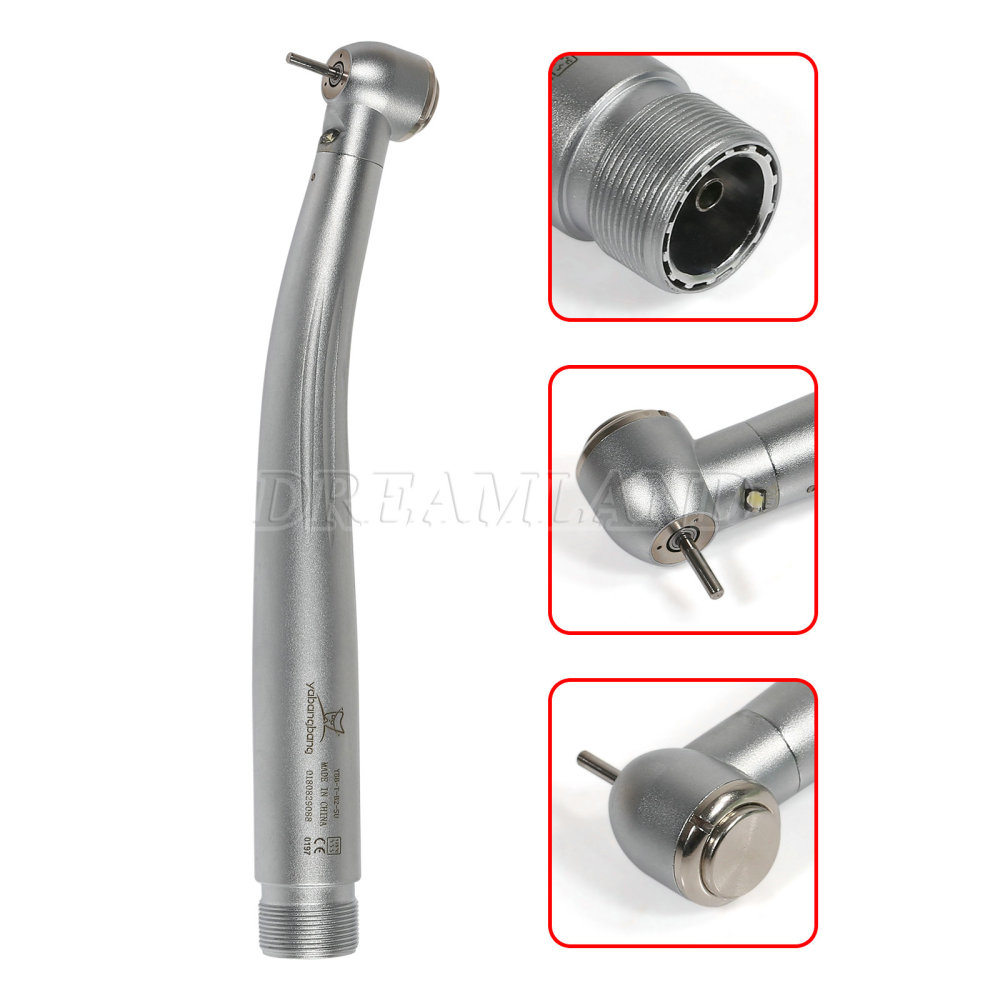 Yabangbang E-generator Dental LED Fiber Optic High Speed Handpiece large head 4 Holes YBM