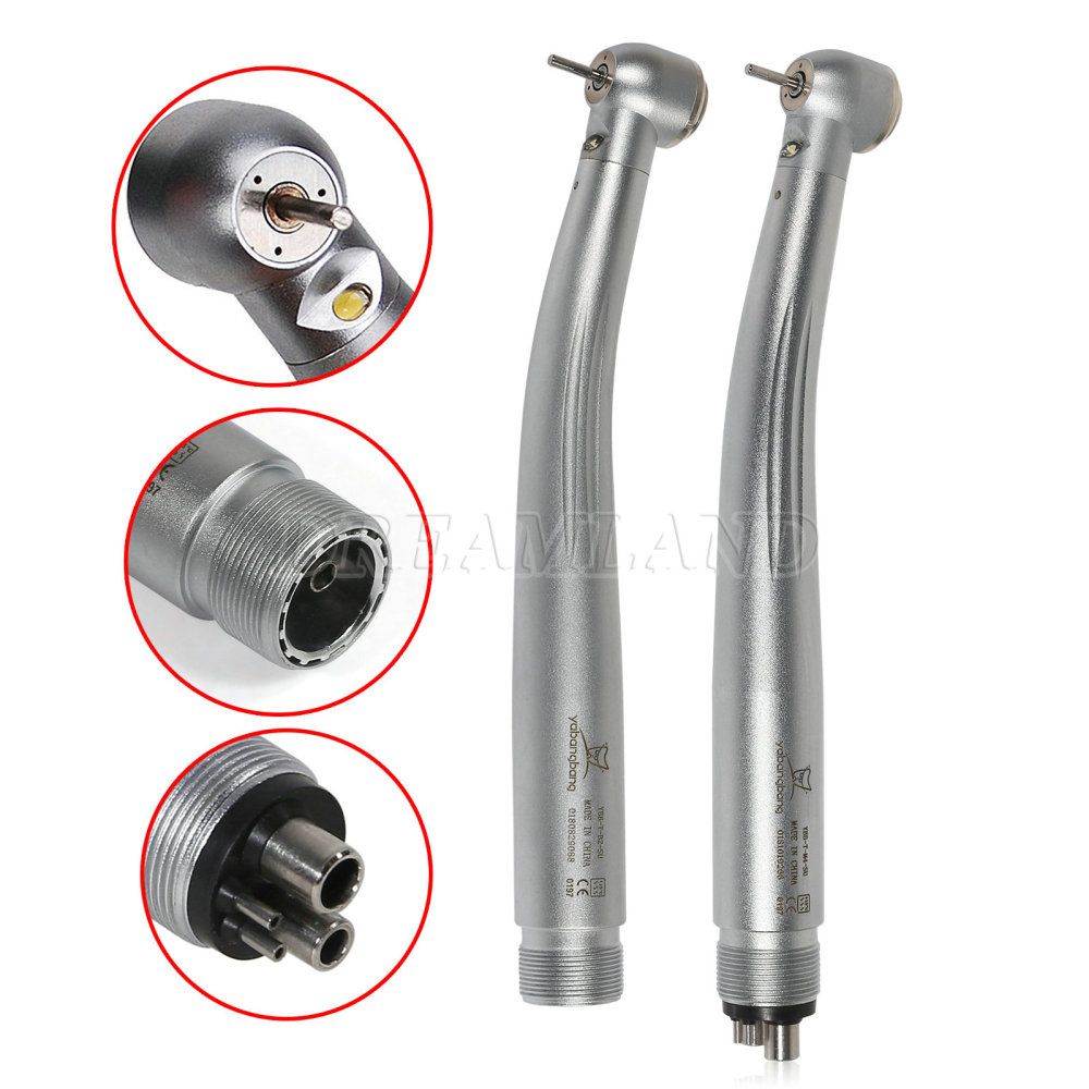 Yabangbang E-generator Dental LED Fiber Optic High Speed Handpiece large head 4 Holes YBM