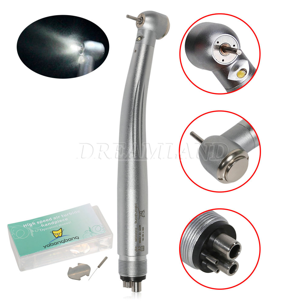 Yabangbang E-generator Dental LED Fiber Optic High Speed Handpiece large head 4 Holes YBM
