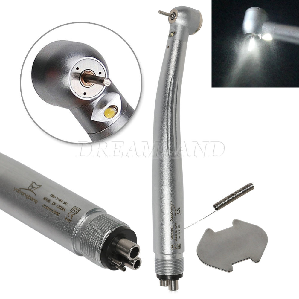Yabangbang E-generator Dental LED Fiber Optic High Speed Handpiece large head 4 Holes YBM