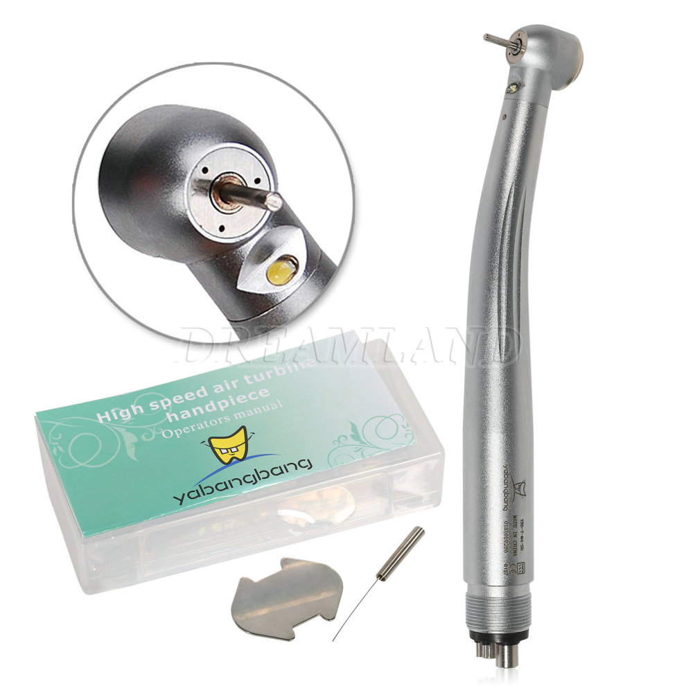 Yabangbang E-generator Dental LED Fiber Optic High Speed Handpiece large head 4 Holes YBM