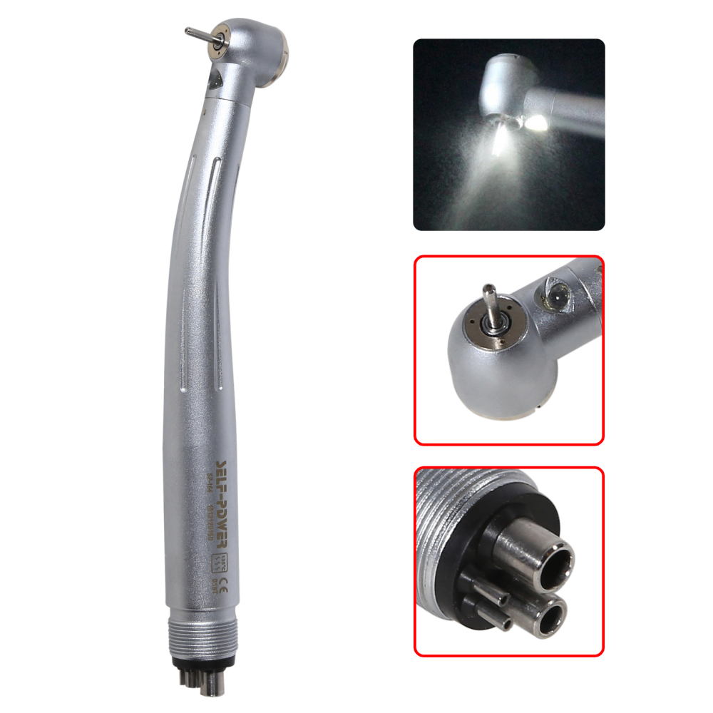 Dental Fiber Optic Handpiece E-generator Self-power High Speed 4Hole Turbine