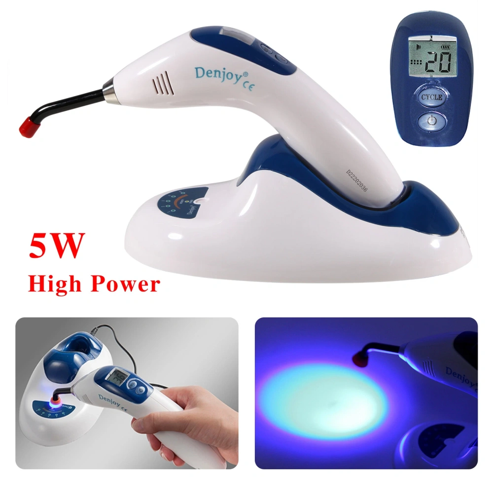 Denjoy Dental Cordless LED Cure Curing Light Lamp W/ Lightmeter 2200MW