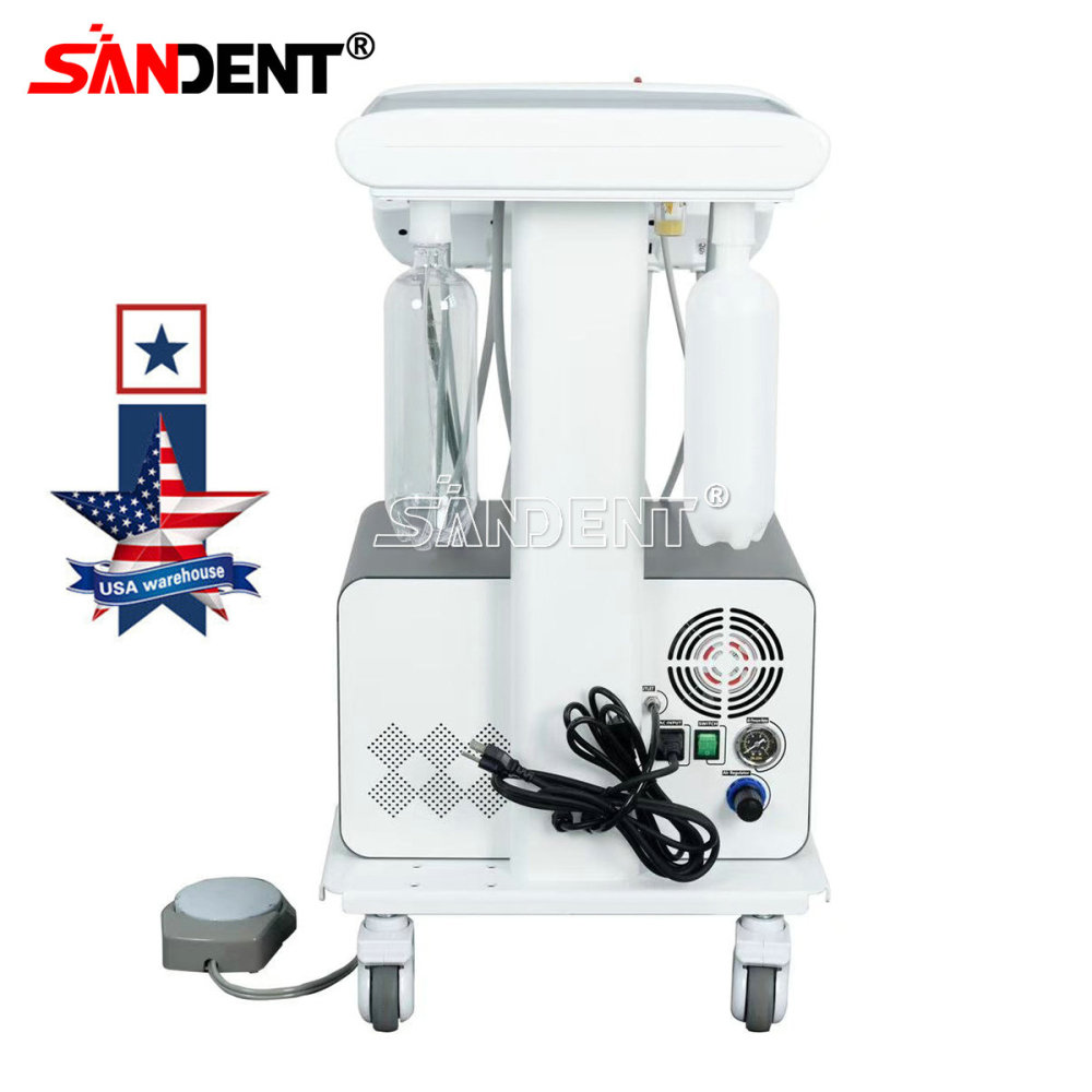 Dental Mobile Delivery Unit System 4 Holes Air Compressor Portable Suction Cart