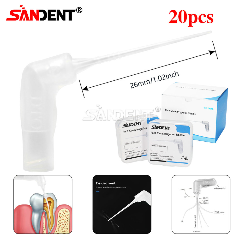 20pcs/ Box Dental 75°Irrigator Root Canal Irrigation Needle 26GA Luer Lock Tip