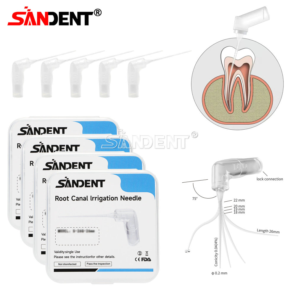 20pcs/ Box Dental 75°Irrigator Root Canal Irrigation Needle 26GA Luer Lock Tip