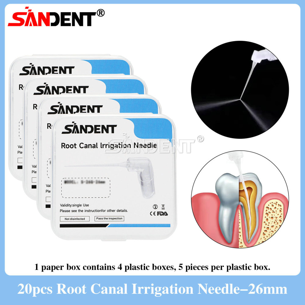 20pcs/ Box Dental 75°Irrigator Root Canal Irrigation Needle 26GA Luer Lock Tip