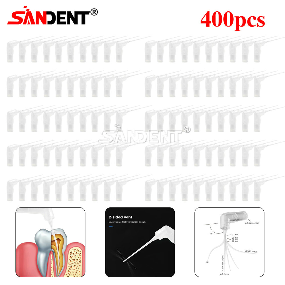20pcs/ Box Dental 75°Irrigator Root Canal Irrigation Needle 26GA Luer Lock Tip