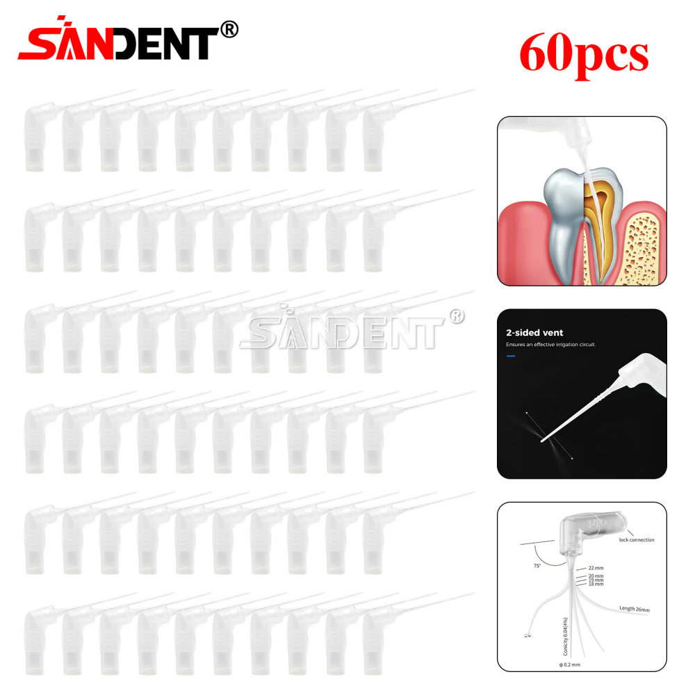20pcs/ Box Dental 75°Irrigator Root Canal Irrigation Needle 26GA Luer Lock Tip