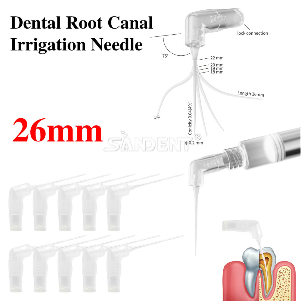 20pcs/ Box Dental 75°Irrigator Root Canal Irrigation Needle 26GA Luer Lock Tip