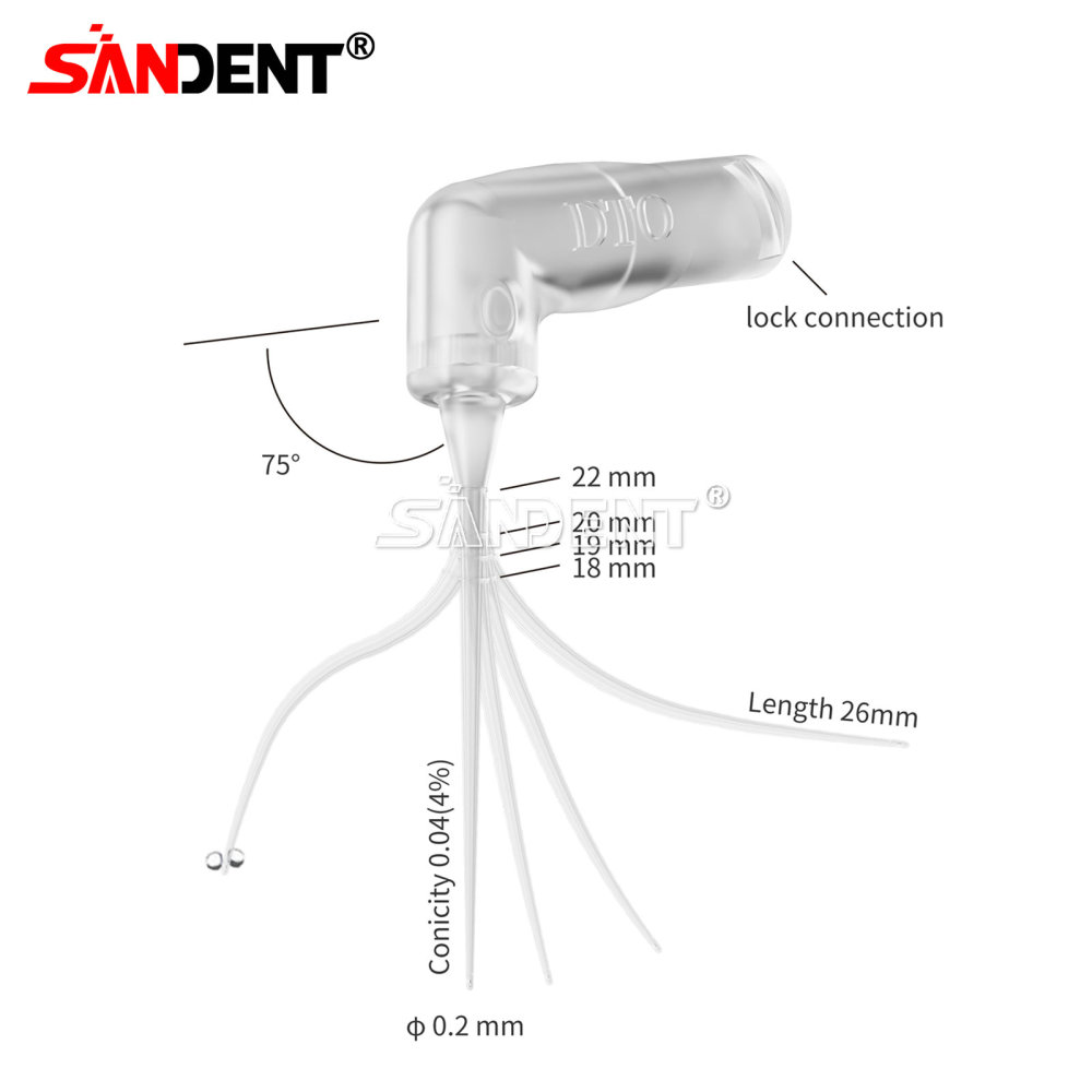 20pcs/ Box Dental 75°Irrigator Root Canal Irrigation Needle 26GA Luer Lock Tip