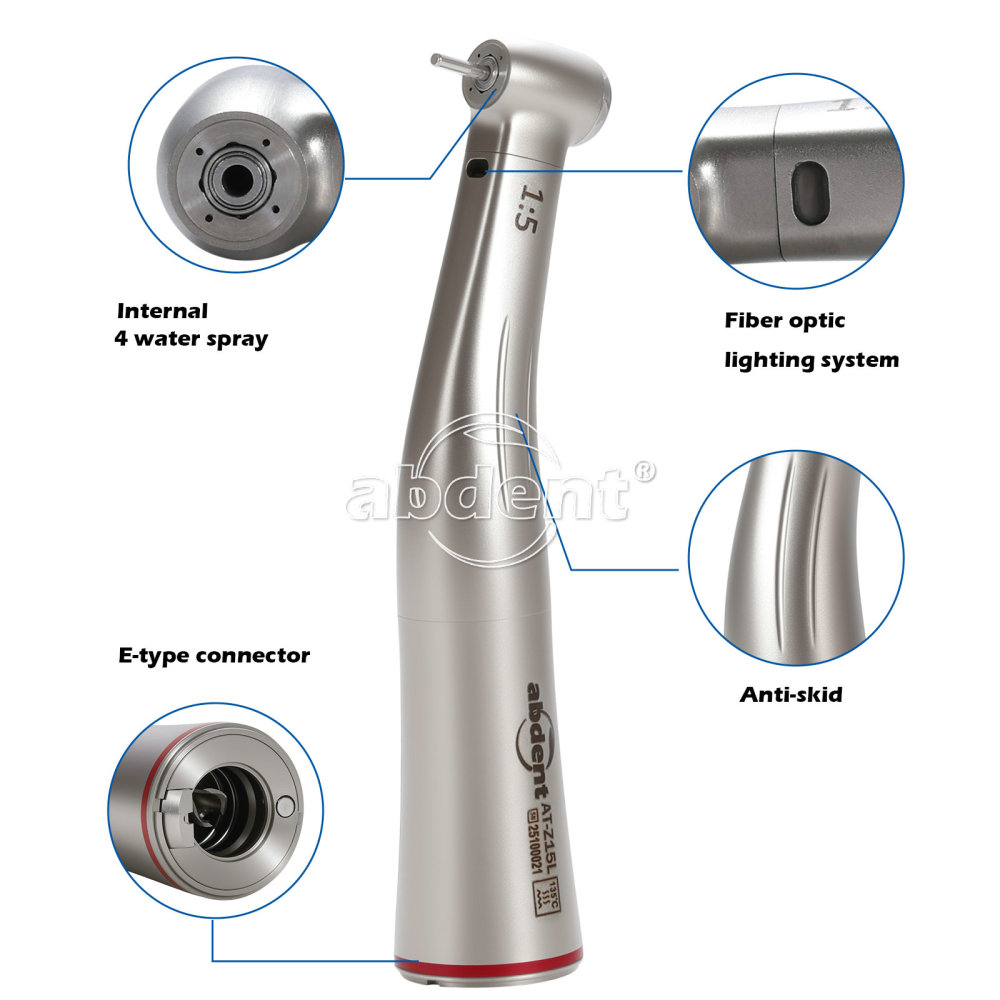 16pcs 4:1 and 16pcs 1:5 fiber optic contra angles + 2pcs high speed stainless steel handles