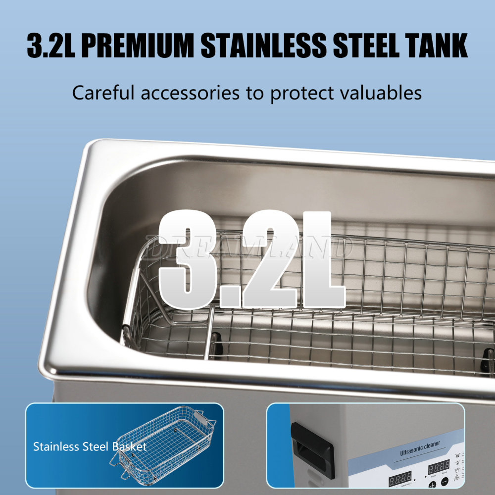 3.2L Ultrasonic Cleaner with Timer Heating Machine Digital Sonic Cleaner