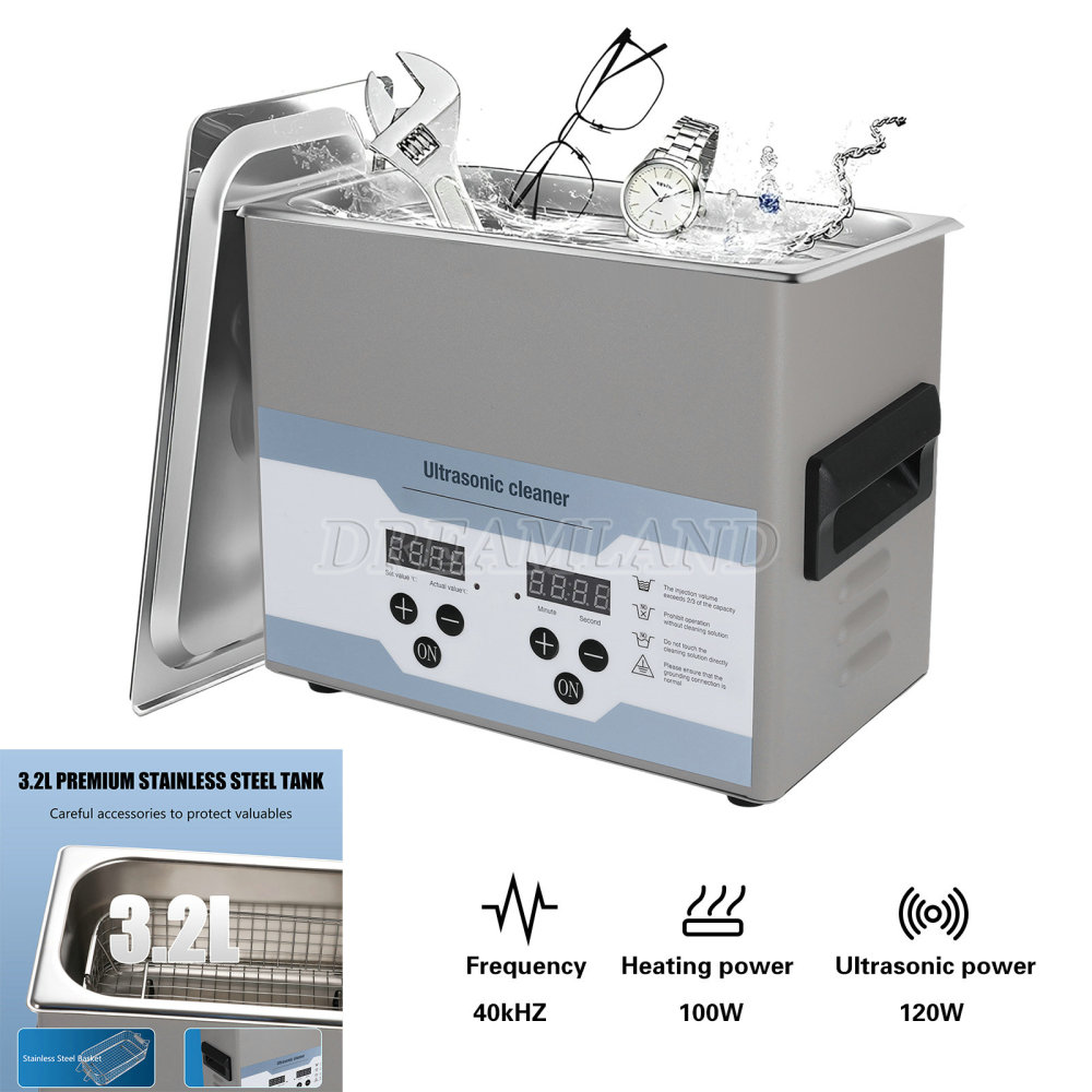 3.2L Ultrasonic Cleaner with Timer Heating Machine Digital Sonic Cleaner