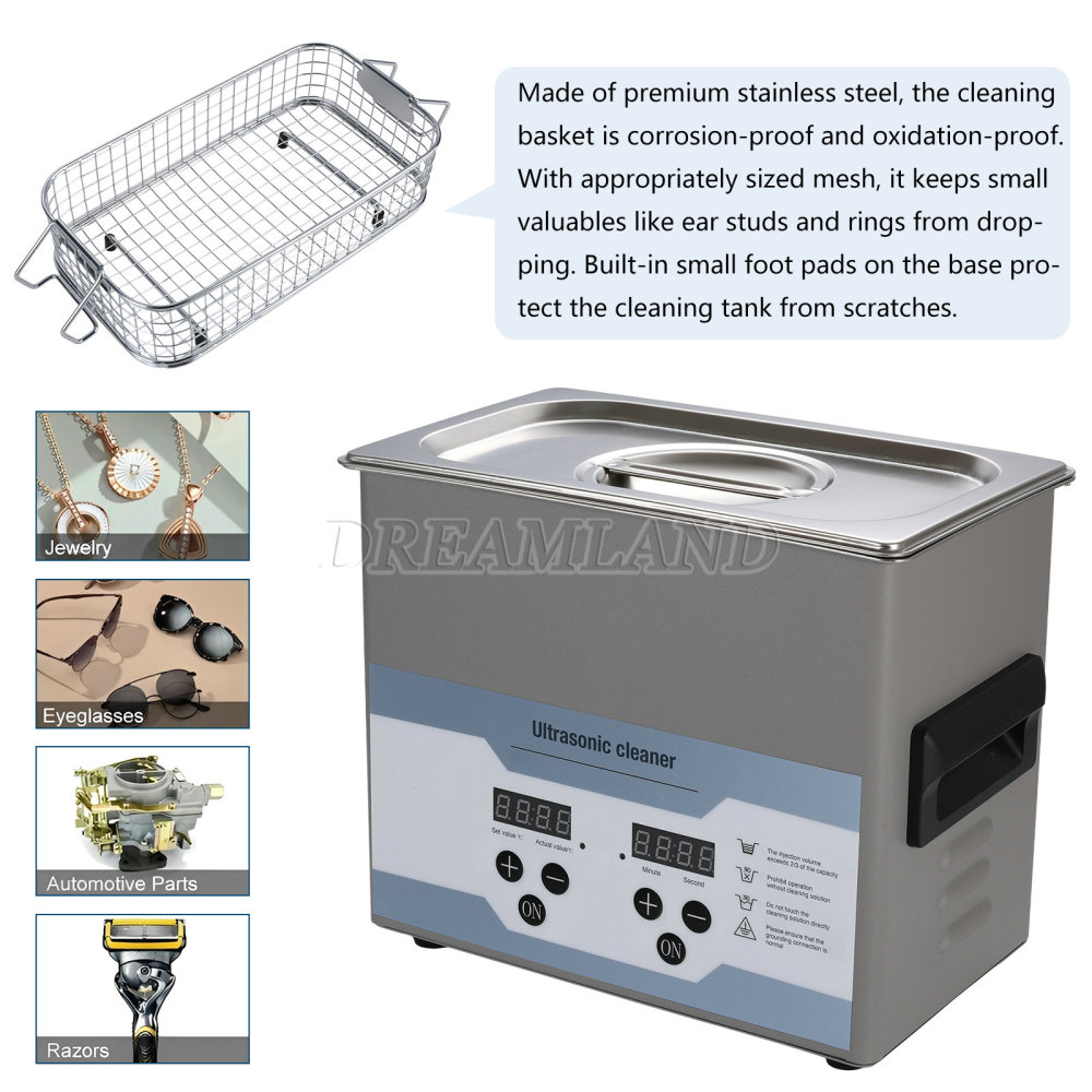 3.2L Ultrasonic Cleaner with Timer Heating Machine Digital Sonic Cleaner