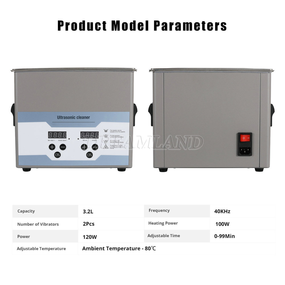3.2L Ultrasonic Cleaner with Timer Heating Machine Digital Sonic Cleaner