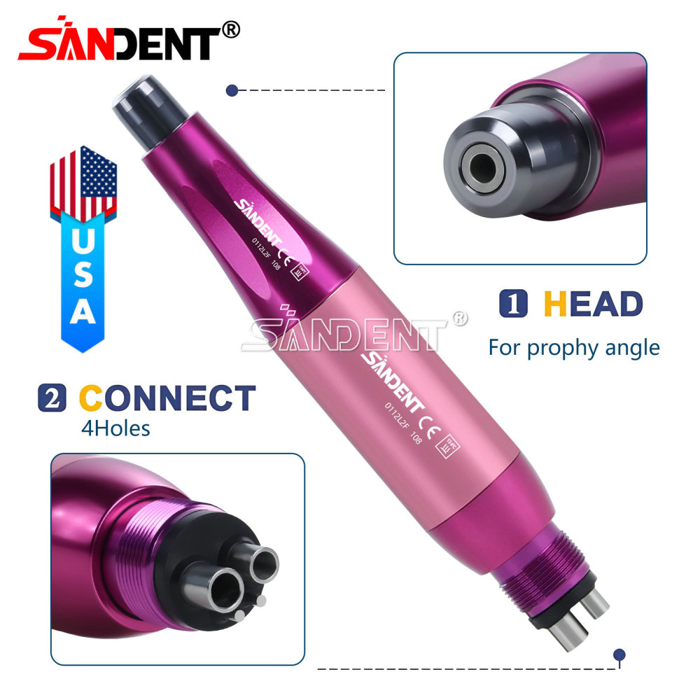 Dental Hygiene Prophy Handpiece Air Motor 4Holes 4:1 Nose Cone 360°Swivel