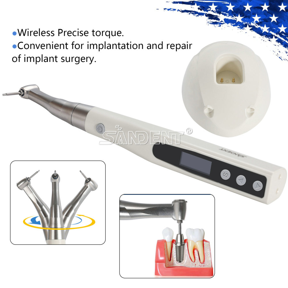 Dental Wireless Implant Electric Torque Wrench Handpiece Driver 360° Rotate Tool