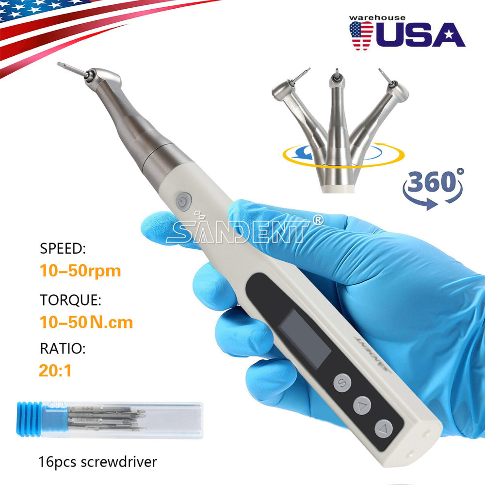 Dental Wireless Implant Electric Torque Wrench Handpiece Driver 360° Rotate Tool