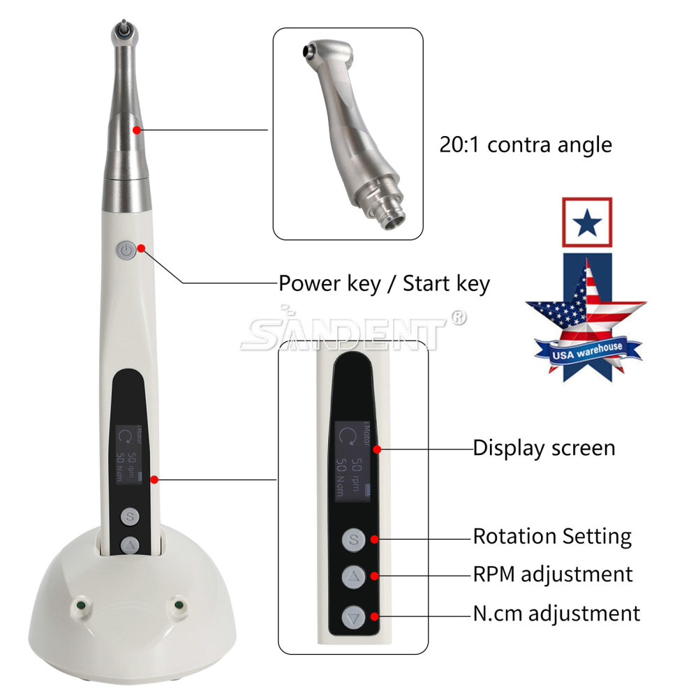 Dental Wireless Implant Electric Torque Wrench Handpiece Driver 360° Rotate Tool