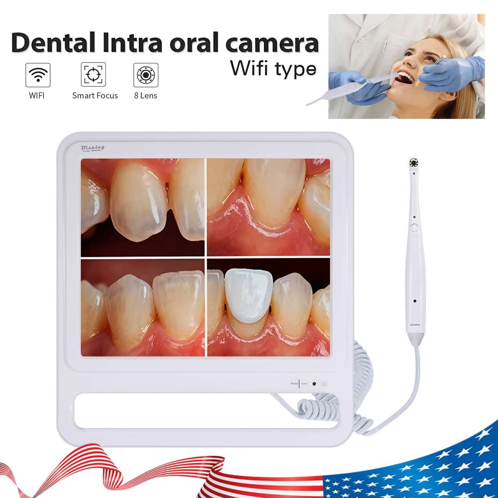Dental Intra Oral Camera 8 LED High-definition macro lens +17inch LCD screen