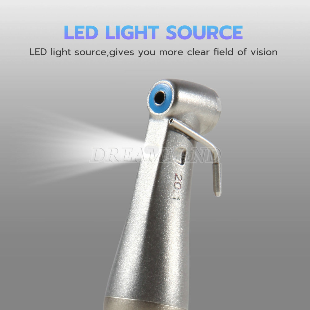 Dental Surgical LED Fiber Optic Implant Handpiece 20:1 Reduction Contra Angle