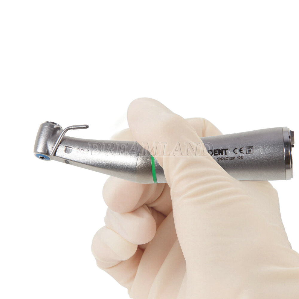 Dental Surgical LED Fiber Optic Implant Handpiece 20:1 Reduction Contra Angle