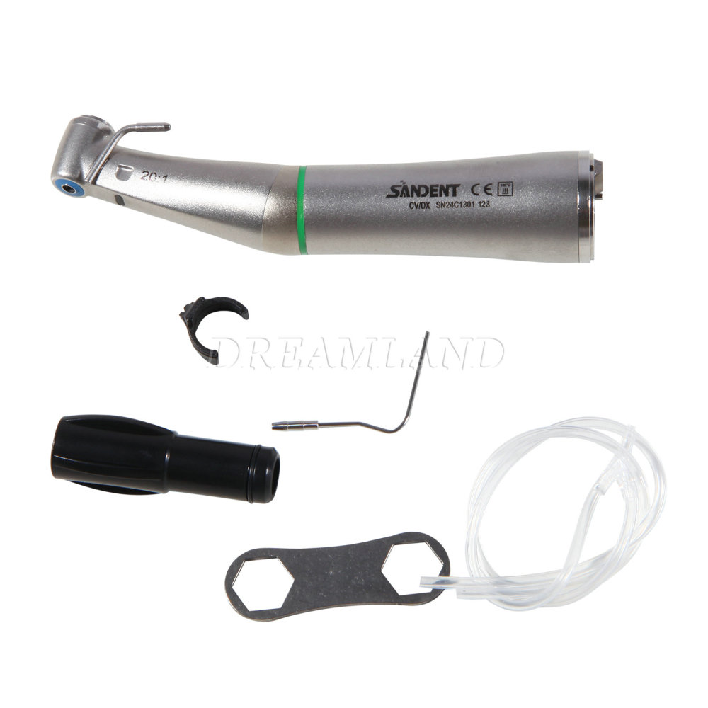 Dental Surgical LED Fiber Optic Implant Handpiece 20:1 Reduction Contra Angle