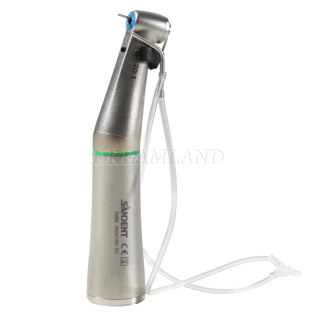 Dental Surgical LED Fiber Optic Implant Handpiece 20:1 Reduction Contra Angle