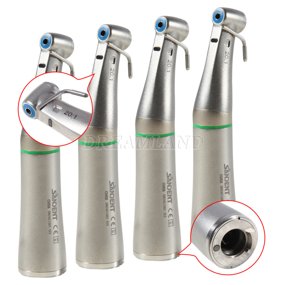Dental Surgical LED Fiber Optic Implant Handpiece 20:1 Reduction Contra Angle