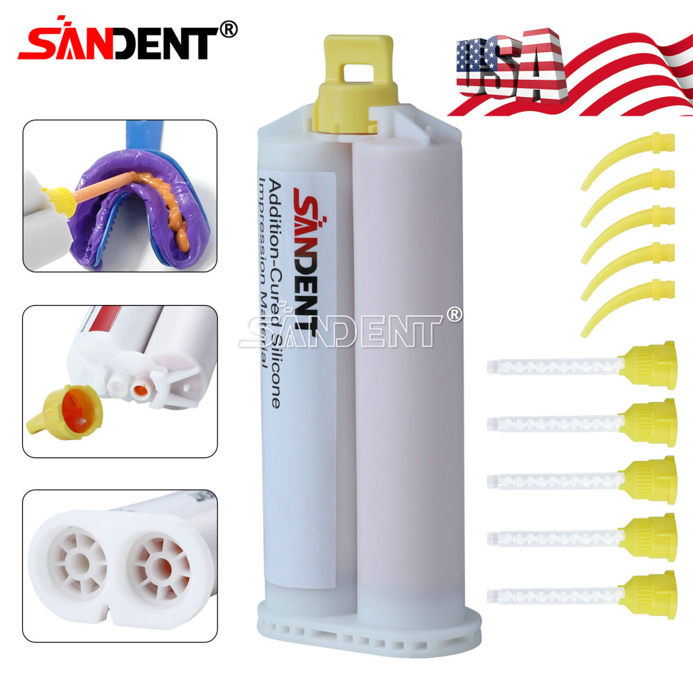 Dental Impression Material Regular Set VPS Light Body 25ml Base & Catalyst w/ Mixing Tips