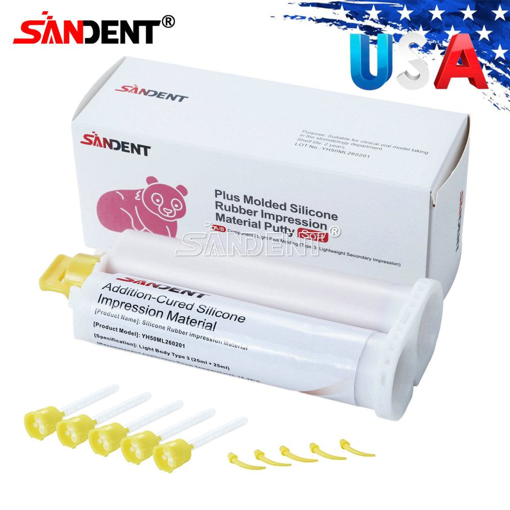 Dental Impression Material Regular Set VPS Light Body 25ml Base & Catalyst w/ Mixing Tips