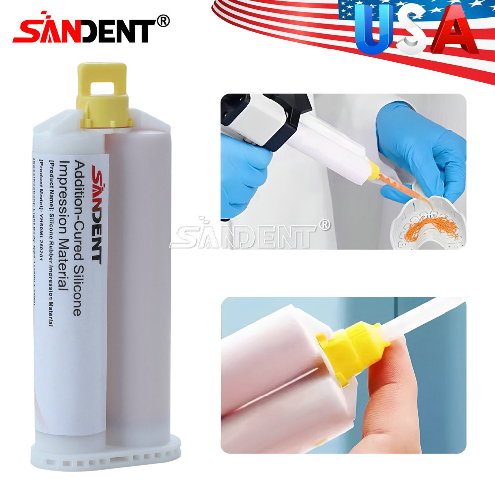 Dental Impression Material Regular Set VPS Light Body 25ml Base & Catalyst w/ Mixing Tips