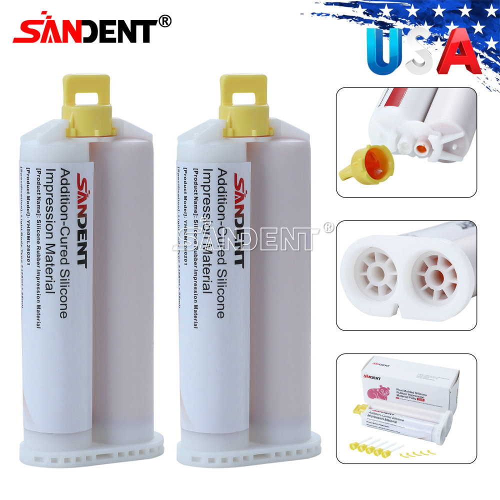 Dental Impression Material Regular Set VPS Light Body 25ml Base & Catalyst w/ Mixing Tips