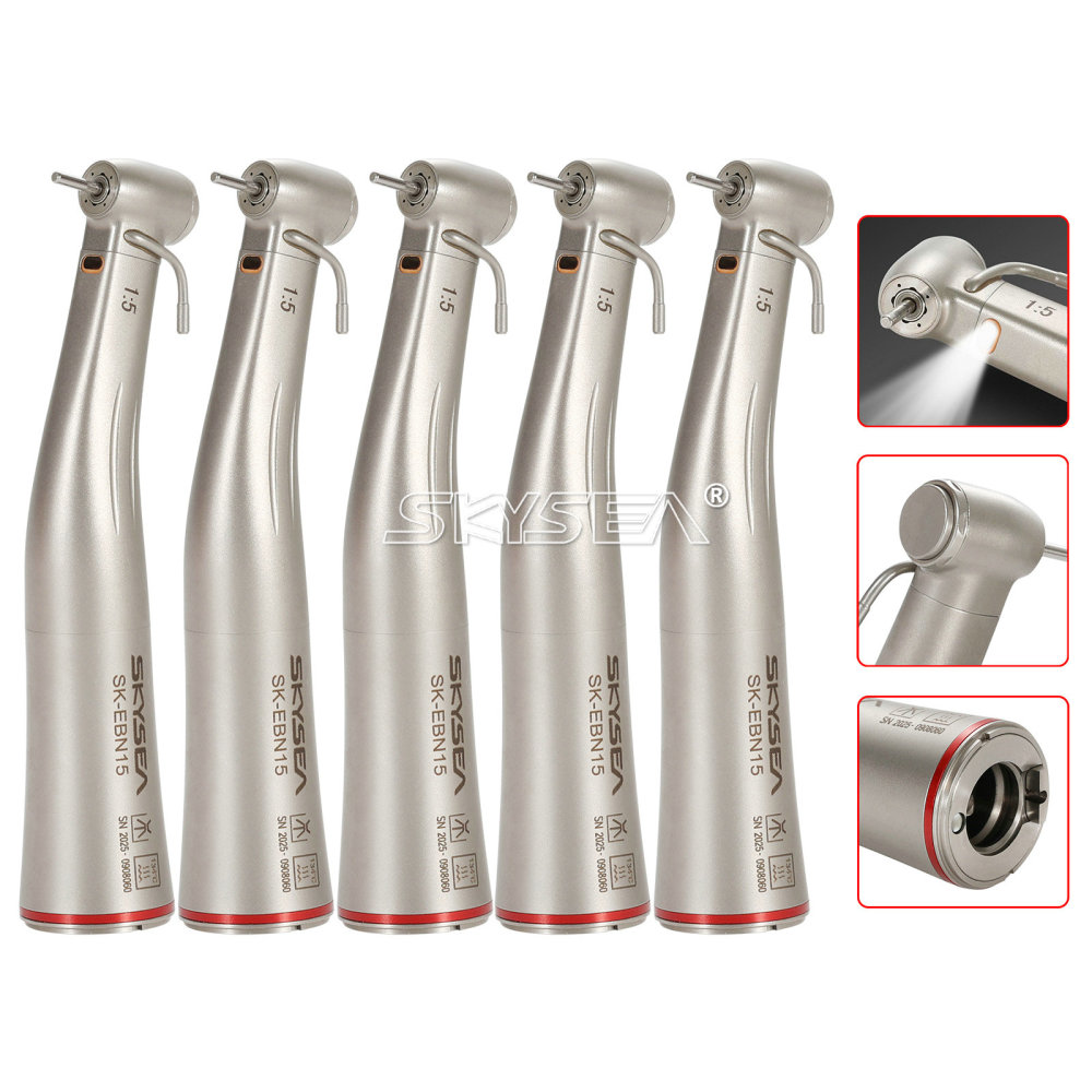 SKYSEA Dental LED/Non-LED Fiber Optic Contra Angle 1:5 Electric Handpiece fit NSK STYLE Internal/external