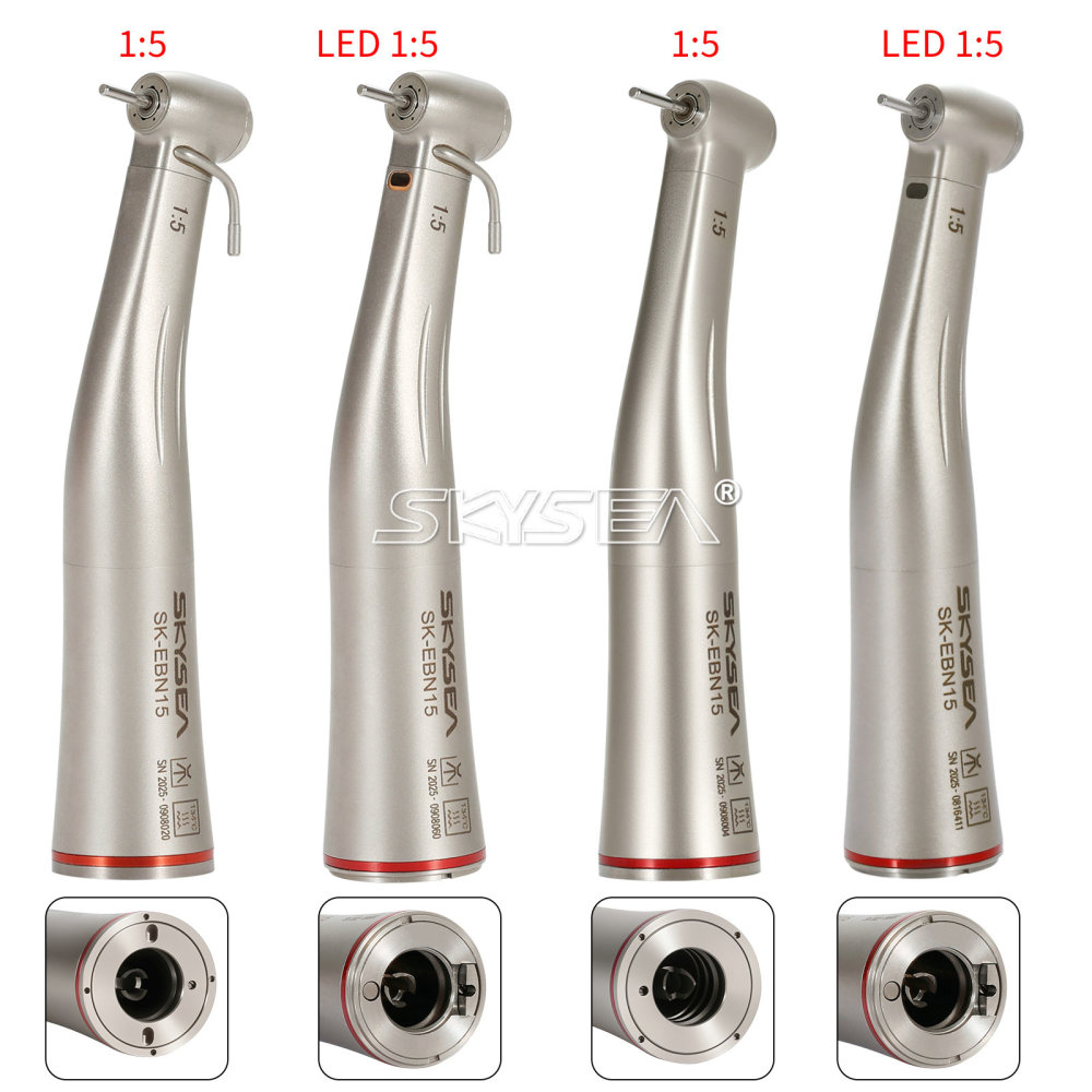 SKYSEA Brand Dental LED Fiber Optic Contra Angle 1:5 Electric Handpiece fit NSK STYLE Standard head