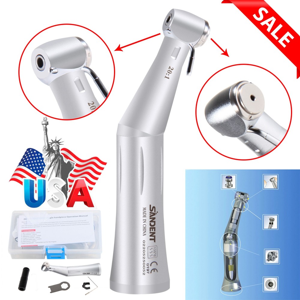 NSK Style SG20 Dental Implant 20:1 Reduction Contra Angle Handpiece Push Button