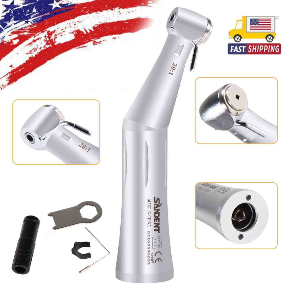 NSK Style SG20 Dental Implant 20:1 Reduction Contra Angle Handpiece Push Button