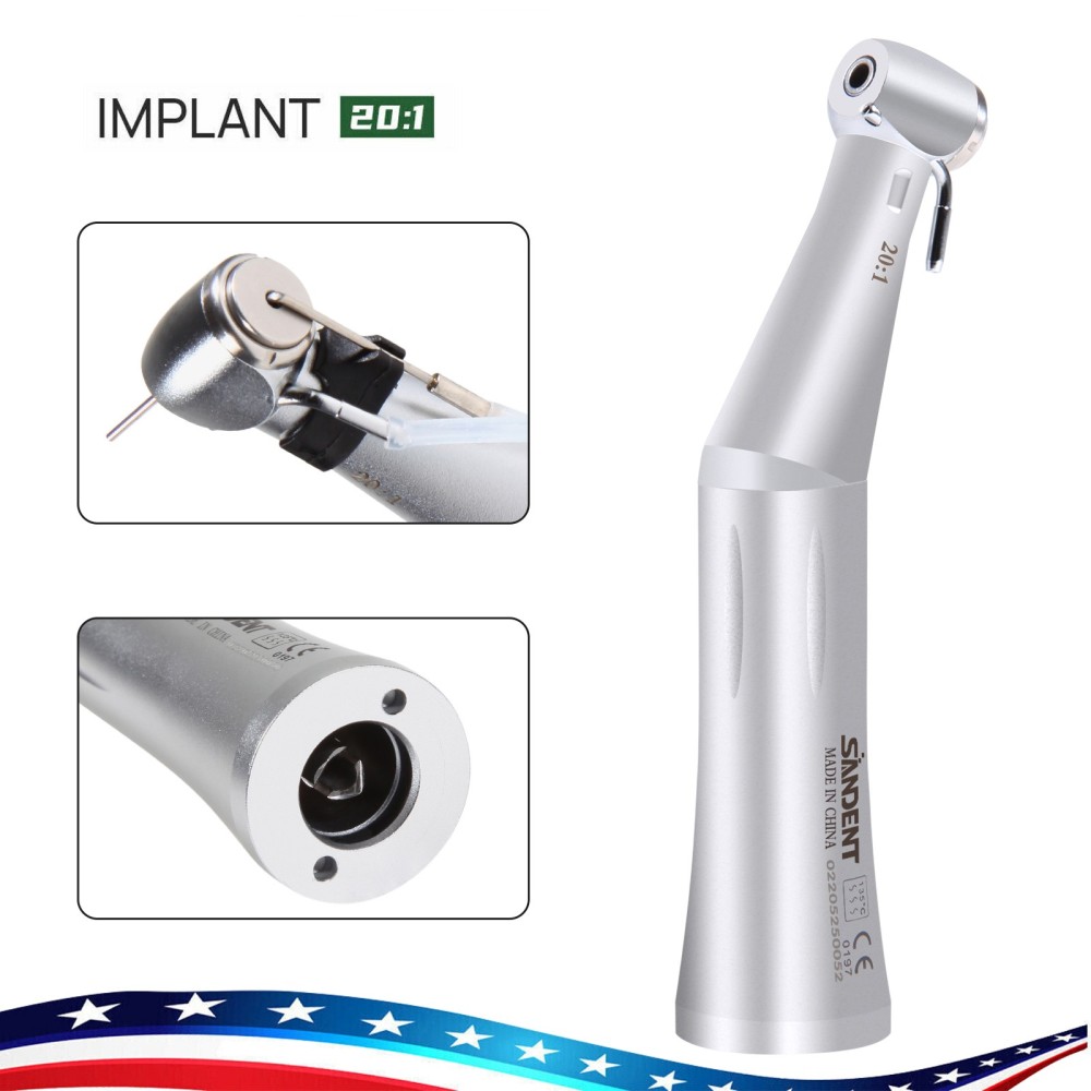 NSK Style SG20 Dental Implant 20:1 Reduction Contra Angle Handpiece Push Button