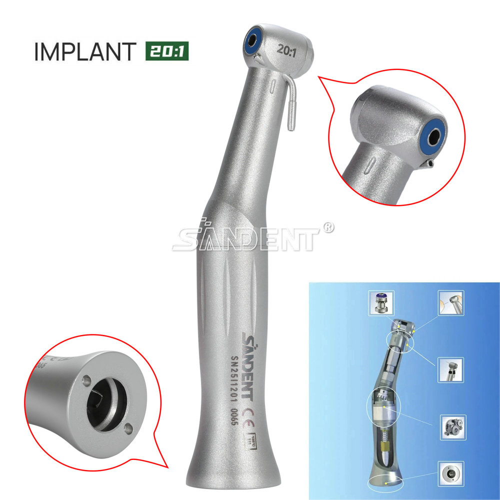 SANDENT Dental 20:1 Reduction Implant Low Speed Contra Angle Handpiece