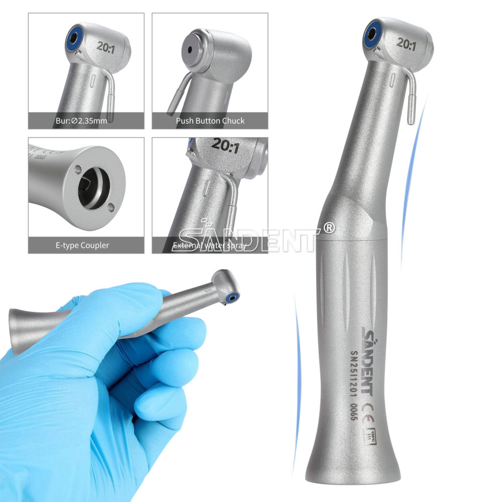 SANDENT Dental 20:1 Reduction Implant Low Speed Contra Angle Handpiece