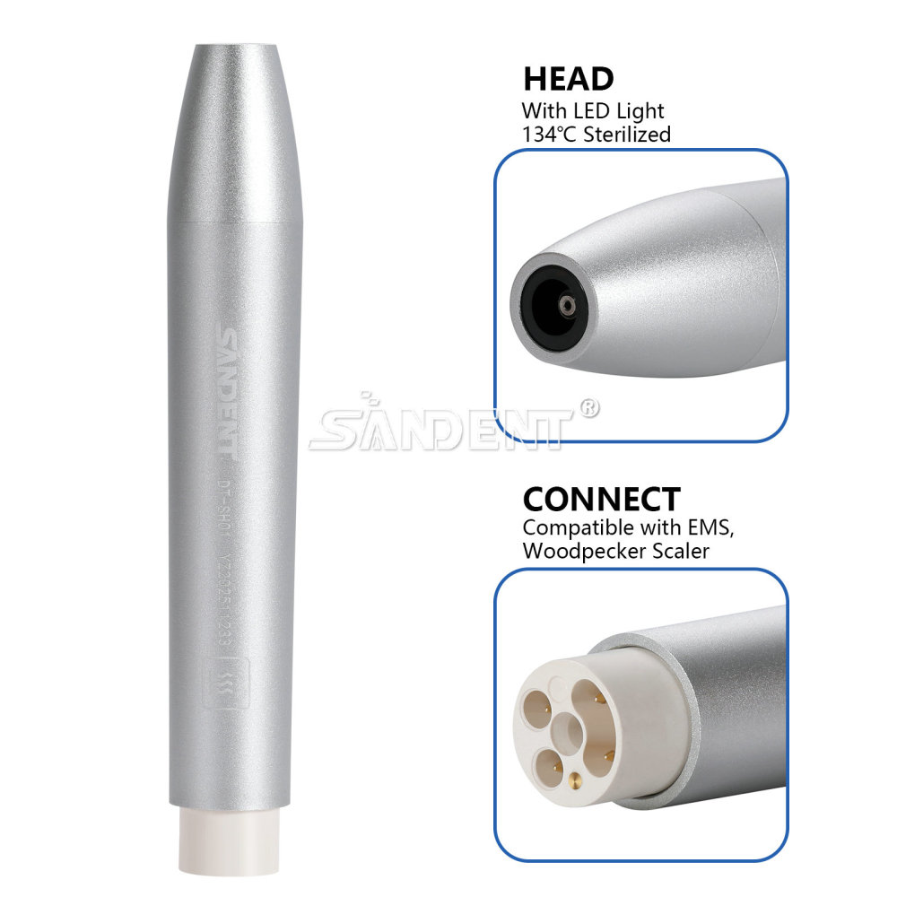 SANDENT Dental Ultrasonic Scaler Unit w/ LED Handpiece &Teeth Cleaning Calculus Remover Tips