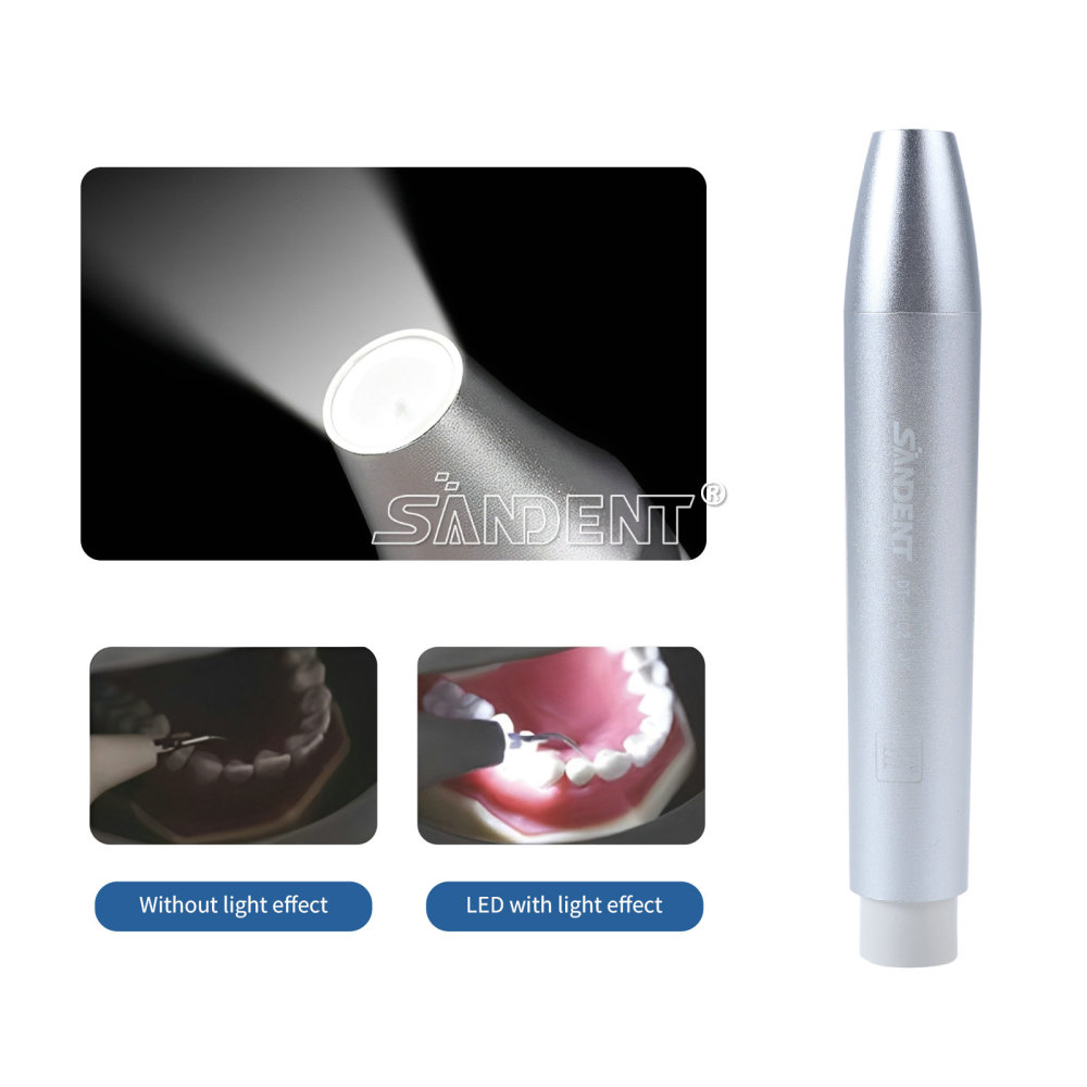 SANDENT Dental Ultrasonic Scaler Unit w/ LED Handpiece &Teeth Cleaning Calculus Remover Tips