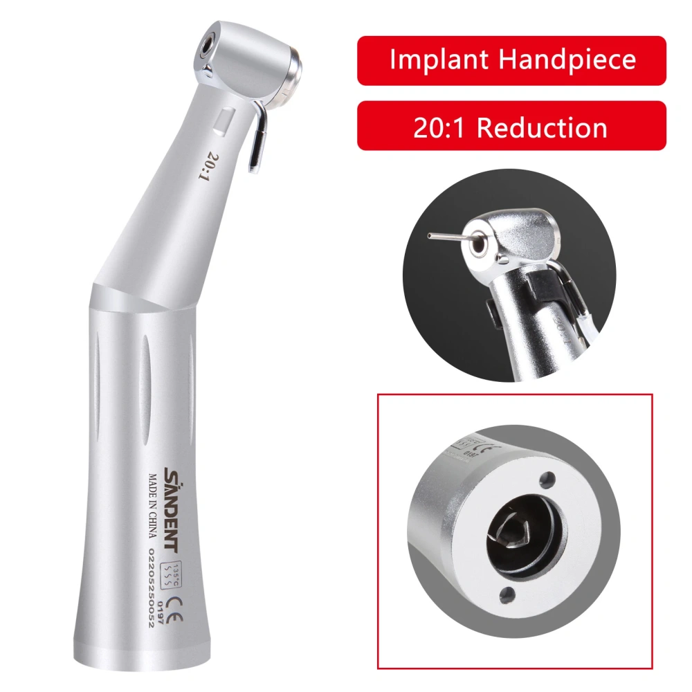 NSK Style SG20 Dental Implant 20:1 Reduction Contra Angle Handpiece Push Button