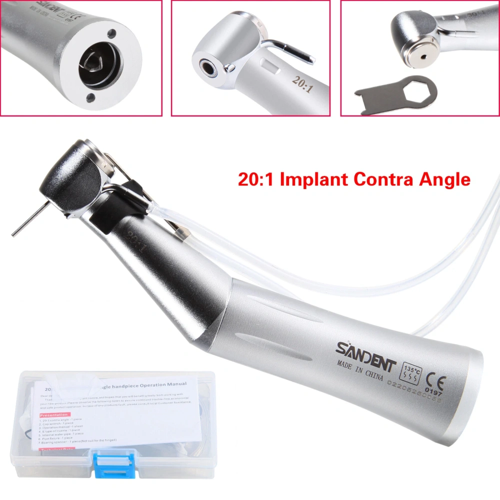 NSK Style SG20 Dental Implant 20:1 Reduction Contra Angle Handpiece Push Button