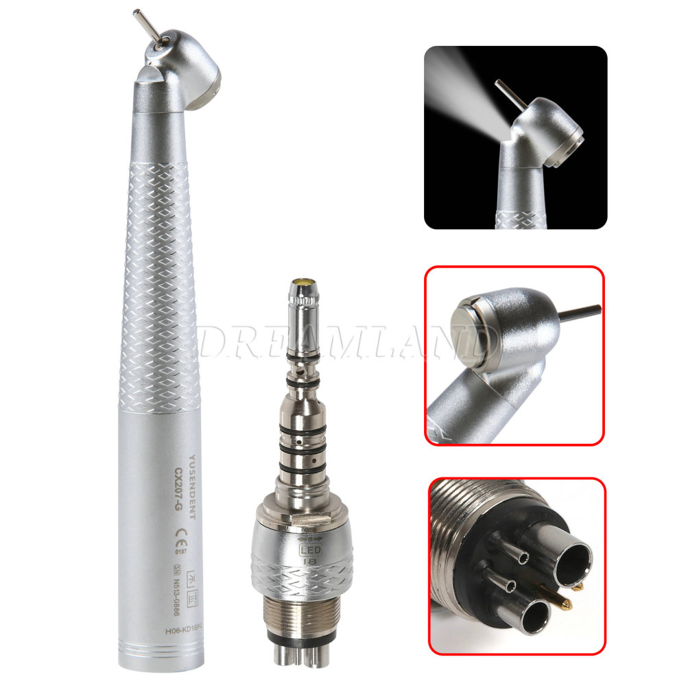 COXO CX207-G Dental Fiber Optic 45 Degree Handpiece /6 Hole quick Coupler fit KAVo
