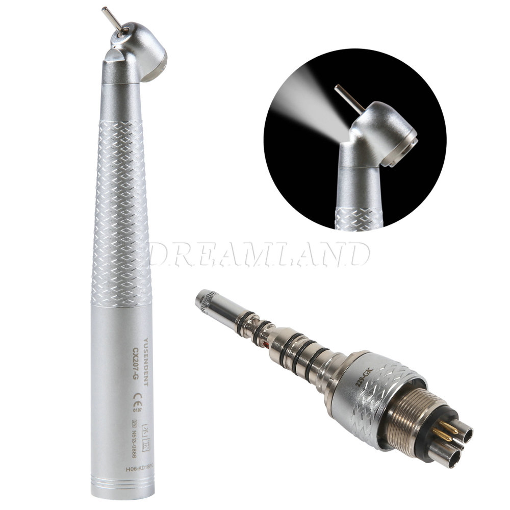 COXO CX207-G Dental Fiber Optic 45 Degree Handpiece /6 Hole quick Coupler fit KAVo